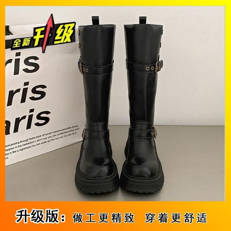 But Knee Boots Women's 2025 Autumn and Winter New Fashion Knight Boots Retro Platform Versatile Fashion Martin Boots