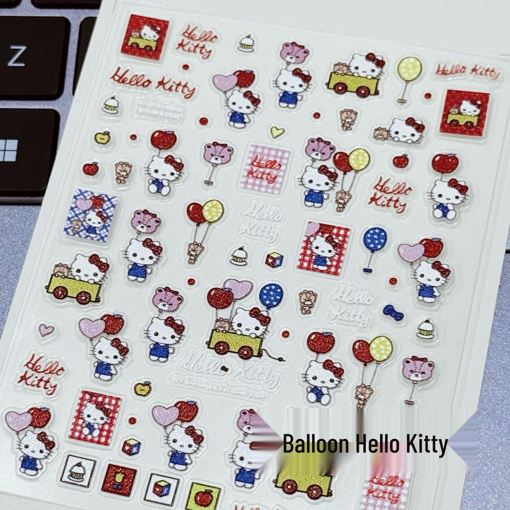 Наклейки для маникюра с тиснением Hello Kitty: Милые мультяшные наклейки для DIY-маникюра, камер и стаканов