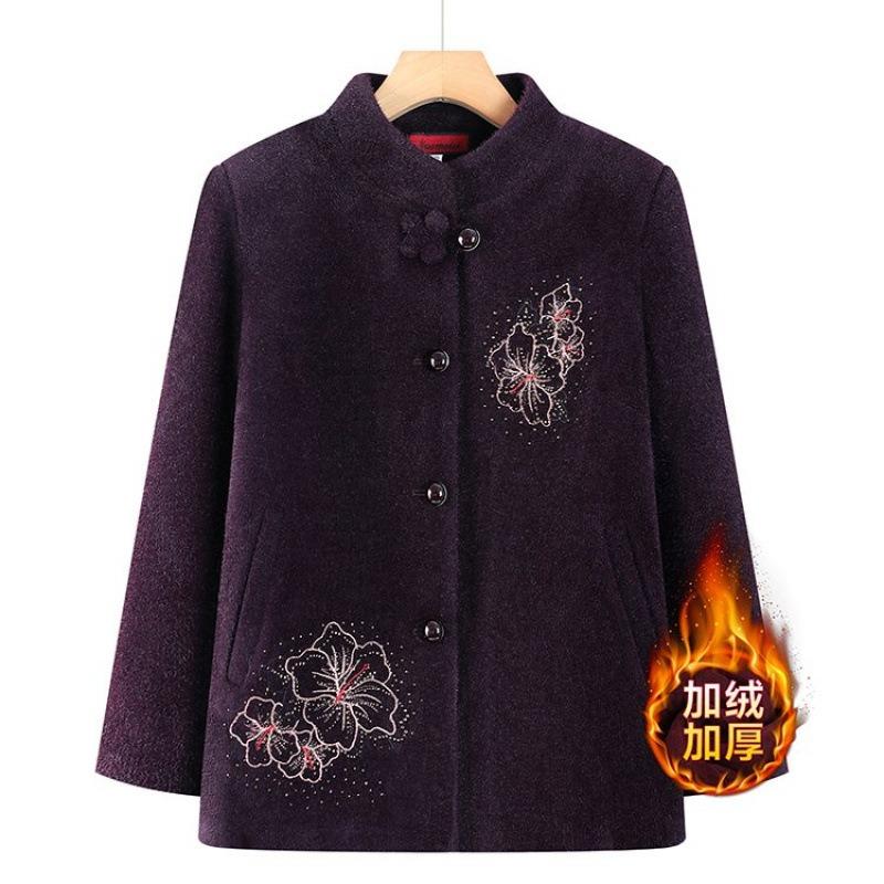 Бабушкино зимнее пальто женское среднего и пожилого возраста зимнее флисовое утепленное пальто пожилая женщина одежда из золотой норки наряд для мамы