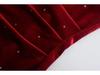 2024 Women's Velvet Pleated Slit Dress - European and American Style Fashion