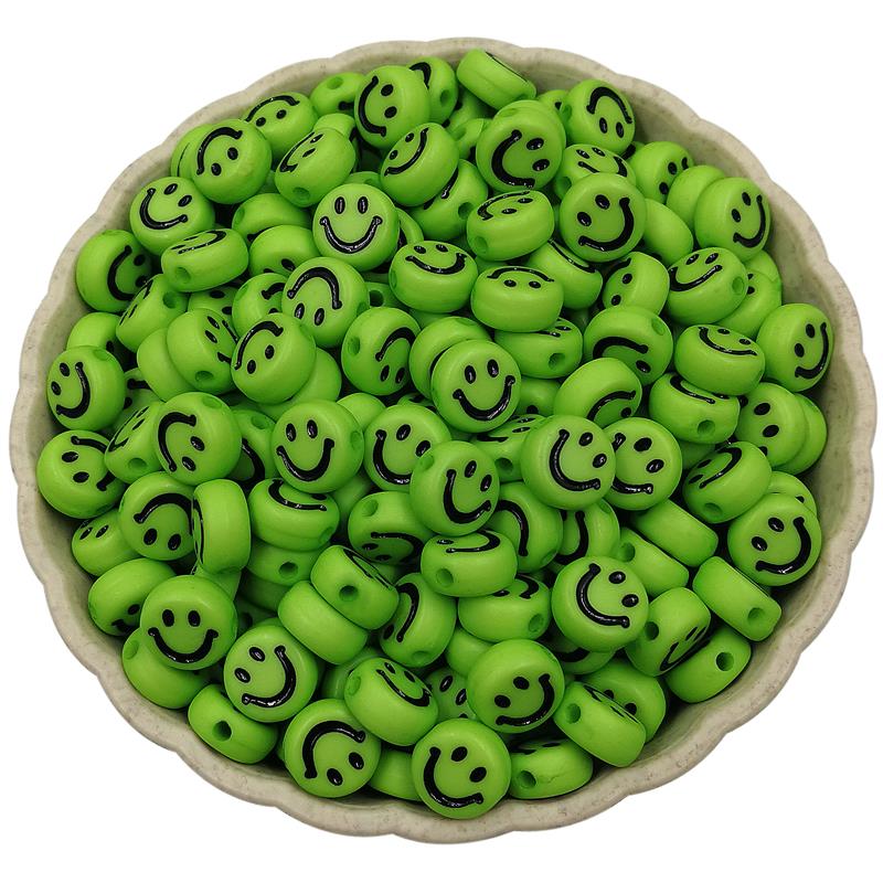 Круглые акриловые бусины-разделители, улыбающиеся бусины со смайликом, используемые в изготовлении ювелирных изделий своими руками, изготовление подвесок