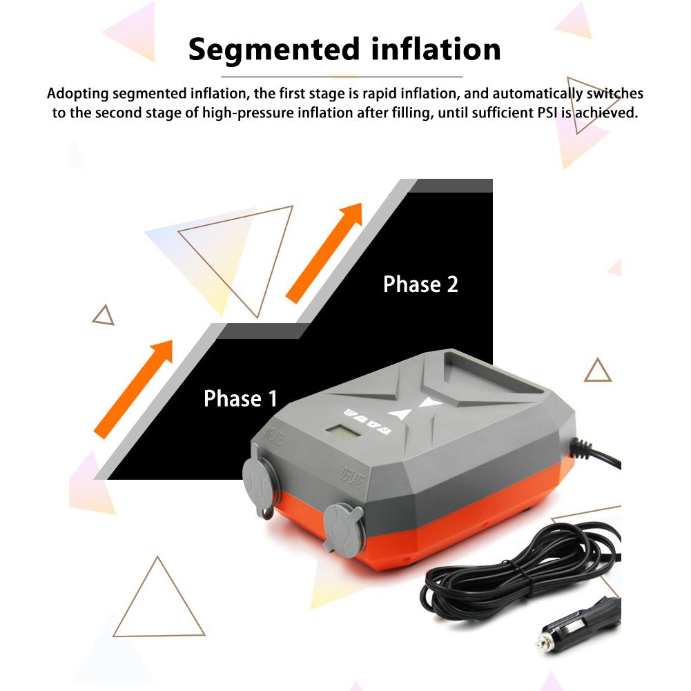 Электрический воздушный насос 20psi, воздушный компрессор высокого давления с 6 насадками для каяка, лодки, бассейна, воздушные подушки