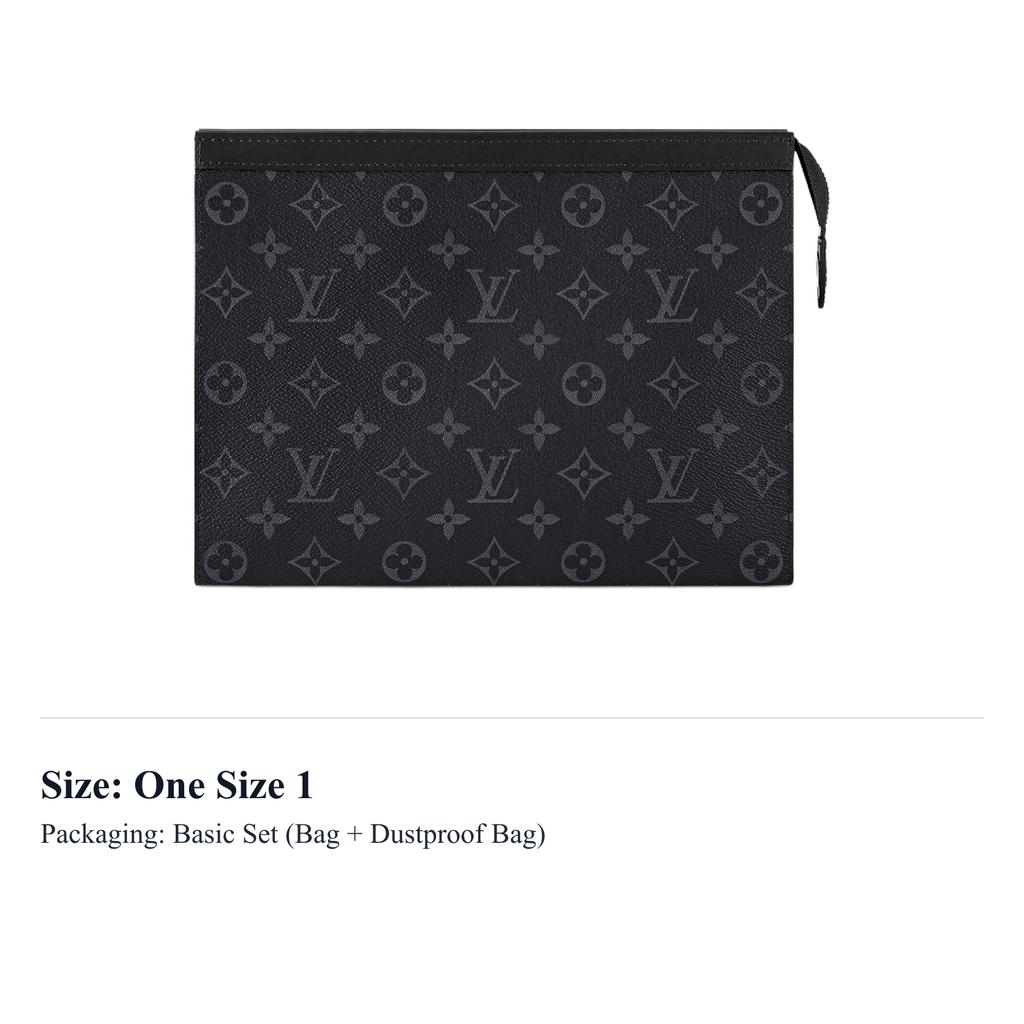 LOUIS VUITTON Pochette Voyage Monogram Eclipse Mm Black/Grey M61692