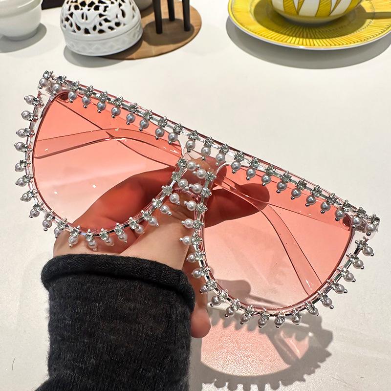 Солнцезащитные очки со стразами и блеском, модные, цельные, женские, серые, солнцезащитные очки, модные, декоративные, для вечеринки