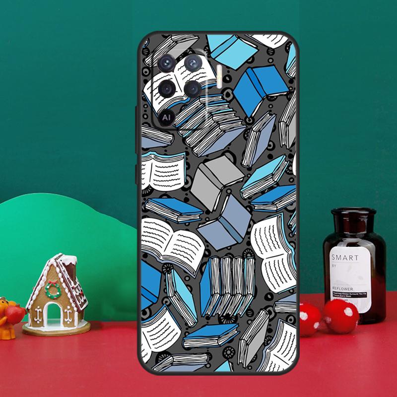 Иллюстрация книг для OPPO A98 A78 A58 A79 A16 A76 A96 A5 A9 A53 A17 A57 A77 A15 A52 A72 A74 A94 A54S Чехол