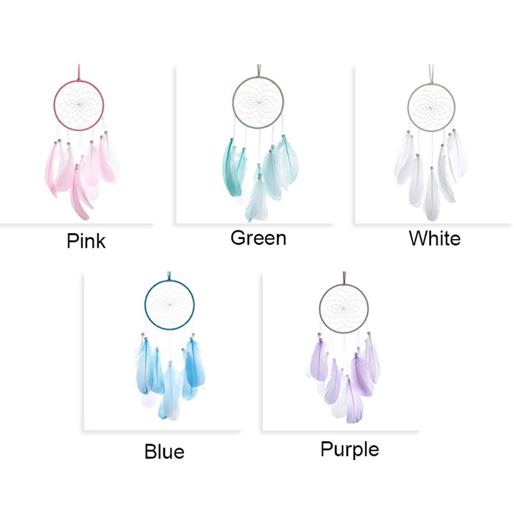 Мини-Ловец снов с красочными перьями, железное кольцо, бусины ручной работы для подарка на день рождения, свадебная вечеринка, комната сна, сны, настенный орнамент, декор
