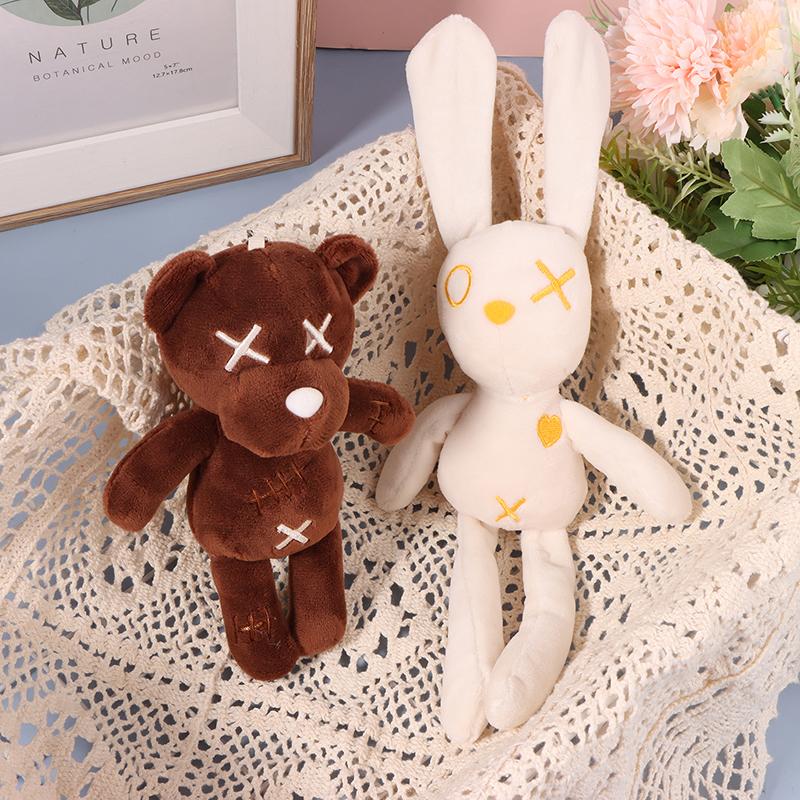 Lovely Cartoon Rabbit Doll Plush Keychain Stuffed Bear Dolls Keyring Cute Bag Pendant For Kid Girl Gifts