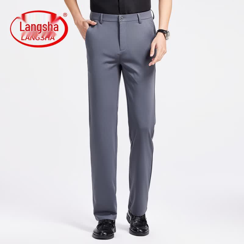 Мужские брюки Langsha в стиле business casual прямого кроя