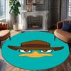 1pc Phineas and Ferb1 Carpet, Round Rug, Comfortable, Suitable for Entryways, Living Rooms, Office, And Bedrooms, Christmas Decoration