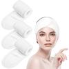 3 Pieces Makeup Headband, Hair Band For Makeup, Headband Adjustable Towel Hair Band, Headband For Face Washing, Spa, Beauty (White)