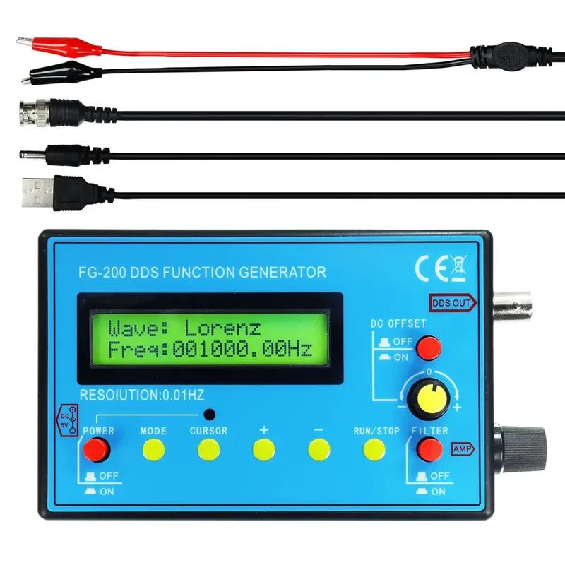 FG-200 DDS Function Signal Generator 0.01Hz-500KHz Signal Generator Adjustable Module Sine+Square+Triangle+Sawtooth Waveform