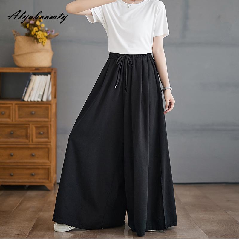 Корейский стиль, весна-осень, женские мешковатые джинсы больших размеров, эластичная талия, черные, фиолетовые, зеленые, джинсовые брюки с разрезом, повседневные свободные широкие джинсы