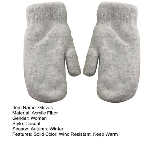 1 пара женских варежек, двухслойные, милые, эластичные, мягкие, утолщенные, холодостойкие, однотонные, осенне-зимние, перчатки для девочек для катания