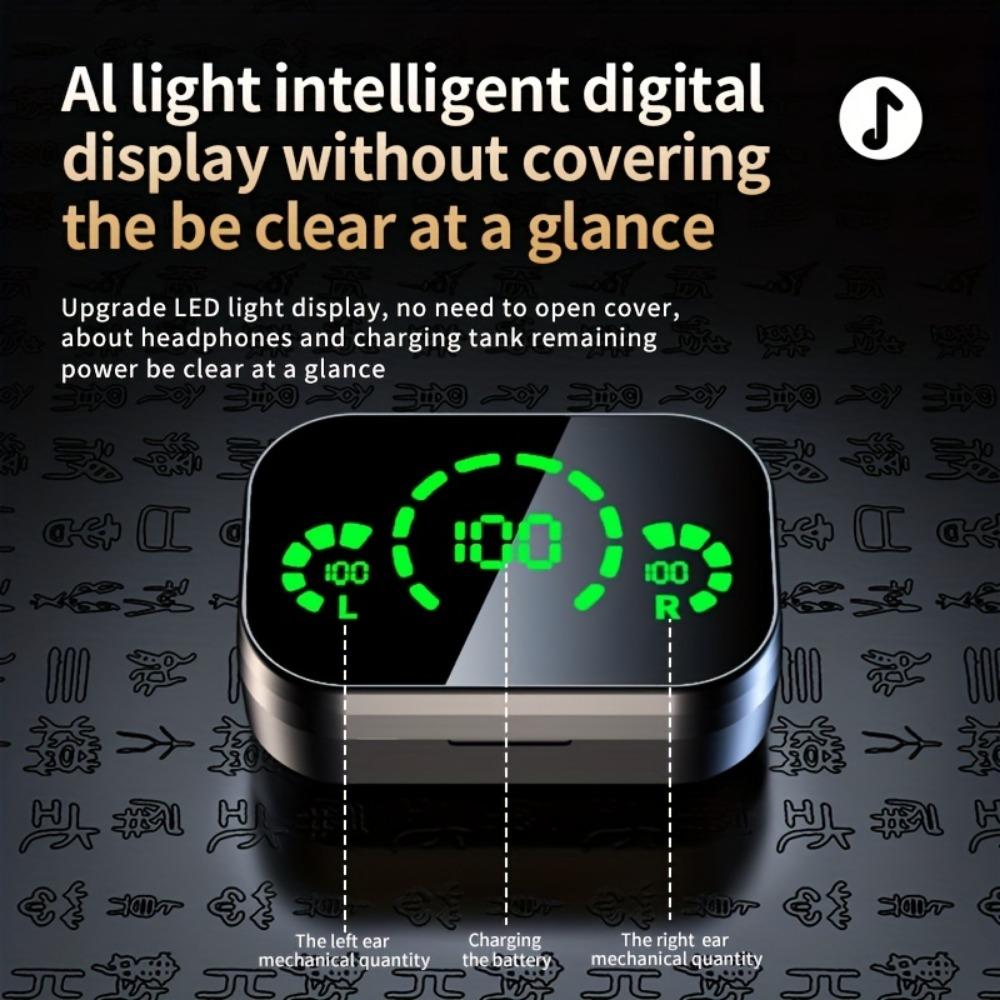 Wireless Headset with Mirrored Digital Display, High Fidelity Sound Quality, High Power, Emergency Charging Function, High Definition Voice Touch