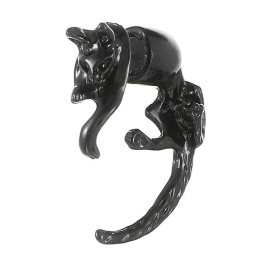 1 пара серег-гвоздиков в готическом темном стиле с имитацией динозавра и кошки, креативные серьги-гвоздики в стиле хип-хоп и рок, модные аксессуары