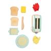Игрушечный набор тостера с бутылкой, ломтиками хлеба, тарелкой, желтым деревянным блоком, безопасная игрушка-хлебопечка для девочек и мальчиков