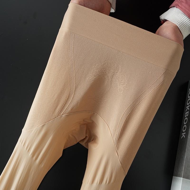 Бесшовные колготки Yuanbao с высокой талией 360° — женские, с защитой от зацепов, телесного цвета, весна и осень.