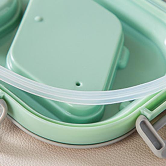 Коробка для обеда Двухслойная коробка для бенто Легко носить с собой Герметичный контейнер для обеда с коробкой для соуса для офисной школы