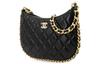 Chanel 23B Black Quilted Lambskin Gold Buckle Chain Hobo Shoulder Underarm Crossbody Handbag Women Bag