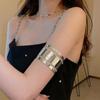 Silver Arm Cuff Bracelets Adjustable Upper Arm Bracelet Vintage Layered Hollow Line Armband  Girls
