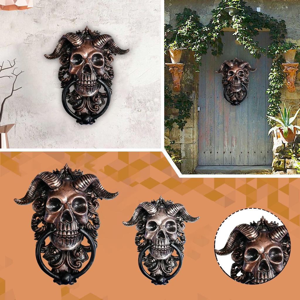 Horned-God  Hanging Door Knocker Heavy Duty Gothic Doorknocker Wall Decor