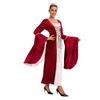 Hot Sale Women's Medieval Costumes Golden Velvet Straps Horn Sleeves Long Dresses Party Stage Performance Costumes