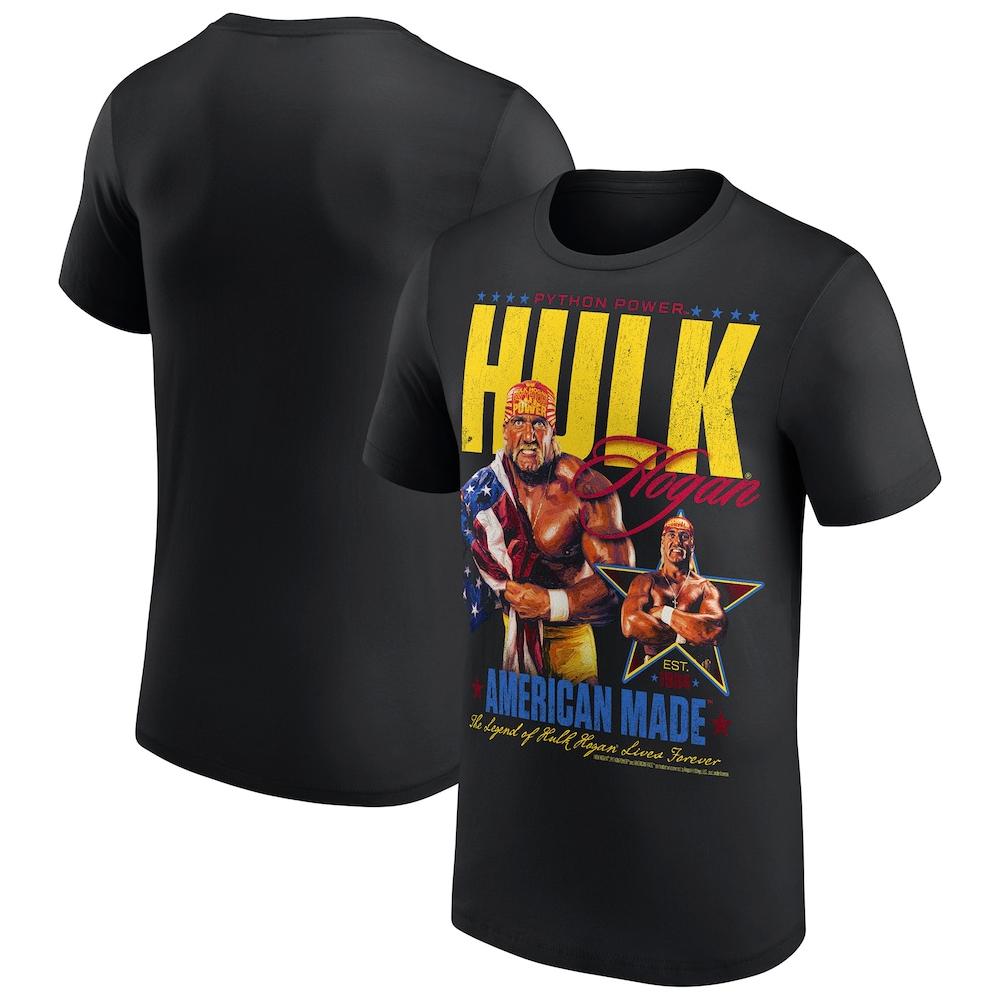 Unisexs Black Hulk Hogan American Made TShirt 3D Printed Outdoor Sports Quick Drying Short Sleeve Tee Daily Casual TShirt 5XL