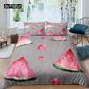 Watermelon Duvet Cover Set Hawaiian Bedding Set King Size Microfiber Summer Fruit Theme Comforter Cover for Kids Boys Girls Teen