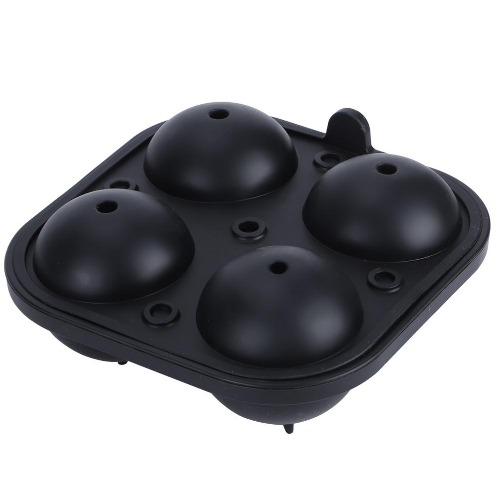 Multifunction DIY 4 Hole Non‑Stick Silicone Ice Ball Molds Maker Tray 6cm Kitchen Tools