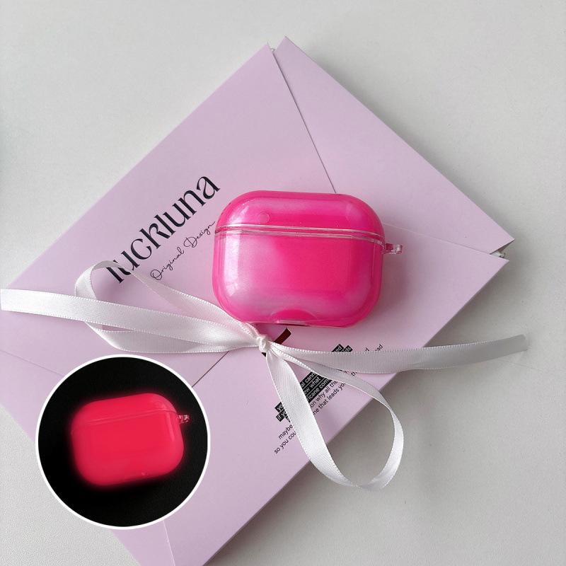 Simple solid color luminous quicksand suitable for Apple AirPods 1 Bluetooth headset protective case Pro1 pendant 1 soft case 1