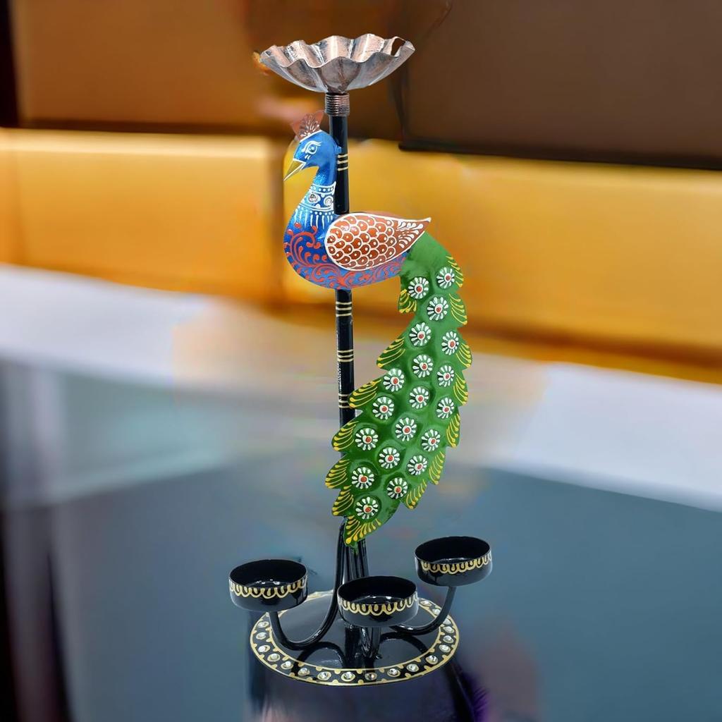 Осветите свое пространство элегантным подсвечником Tealight - декоративный подсвечник Peacock Four Candle Holder (Дизайн 1)