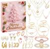 Christmas Advent Necklace Blind Box Stud Earrings Gift Box Hole Music Jewelry Blind Box Gift Countdown 24 Calendar
