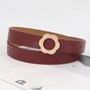 Womens Stylish Pu Leather Belt With Alloy Flat Buckle Suitable For Daily Outfits