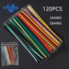 120PCS High-Quality Electronic Wire 24AWG 26AWG Tinned Wire 6 Color Jumper DIY Kit, for PCB and Breadboard Cable Wires