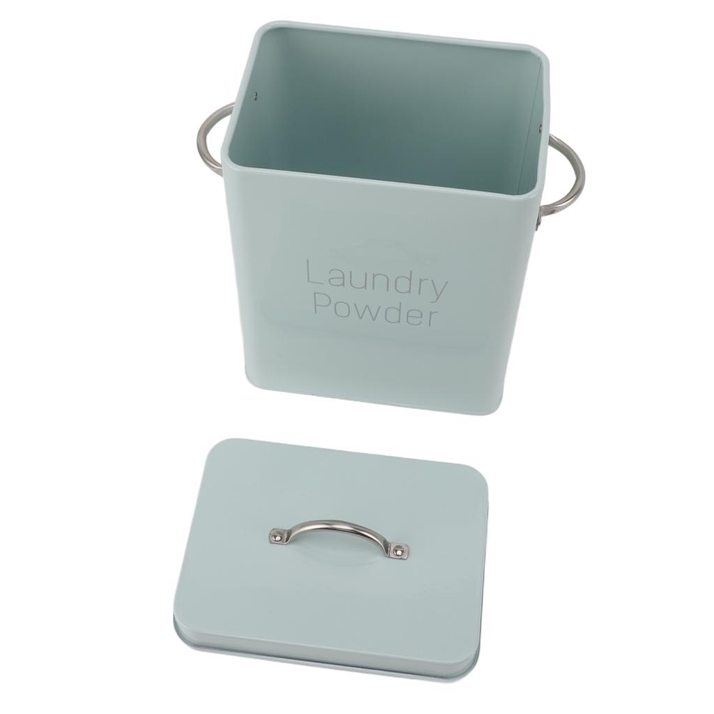 Металлический контейнер для прачечной с двойными боковыми ручками и крышкой-ложкой, контейнер для стирального порошка в стиле фермерского дома для стирки
