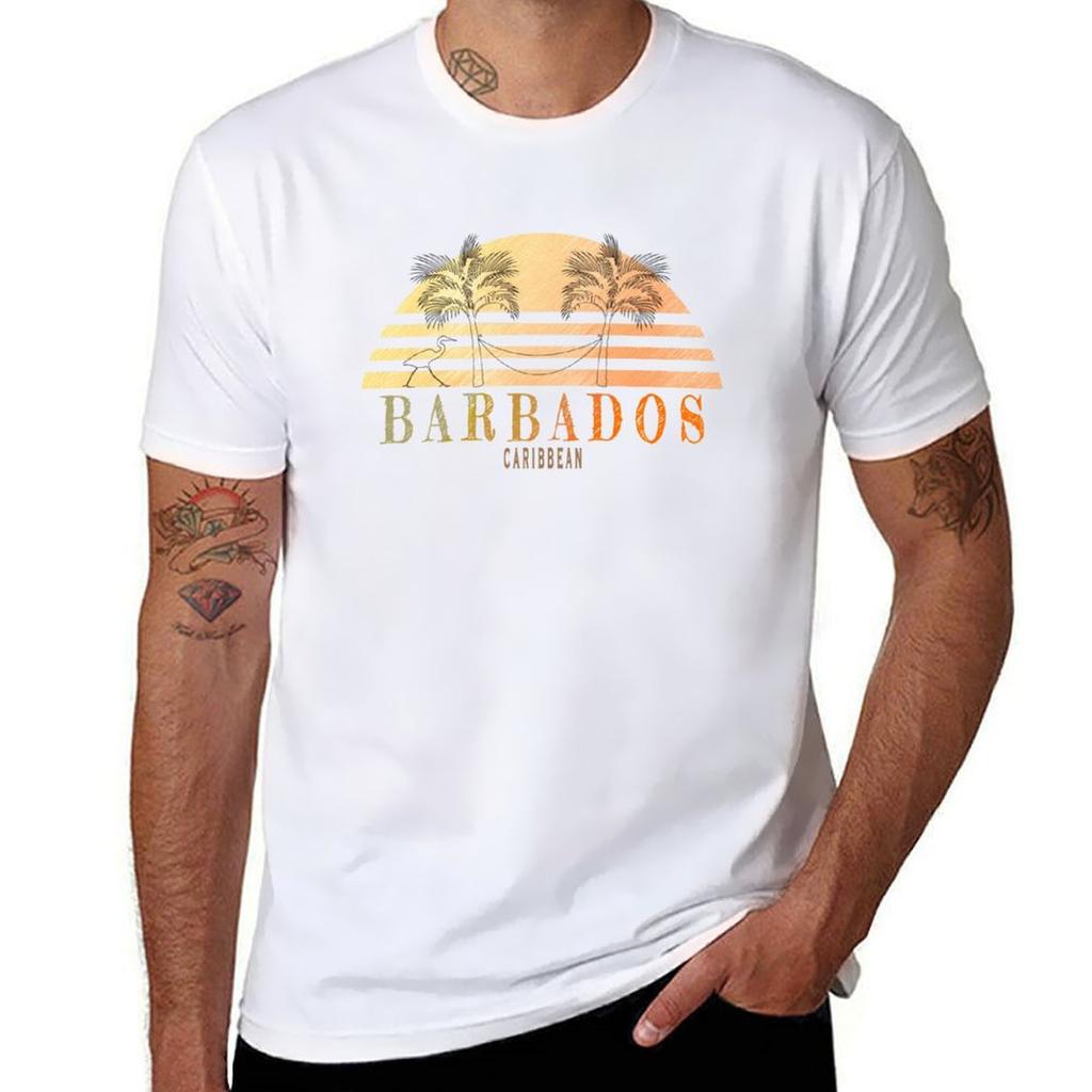 Vintage Barbados Retro Design Tshirt Sports Casual Short Sleeve Cotton Tee Tshirt