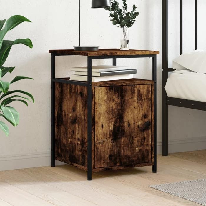 Maison Exclusive - Table de chevet chêne fumé 40x42x60 cm bois d'ingénierie