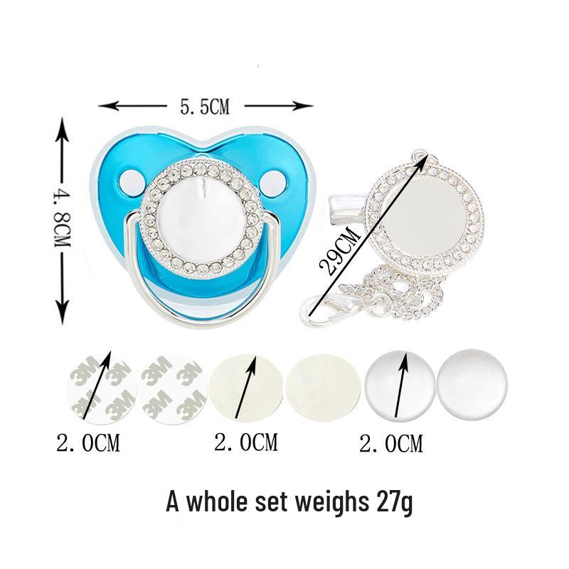 Серебристые термотрансферные стразы для детской соски 2022