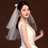 White Bridal Veil Lace Edge Women's Tulle New Wedding Veil