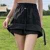 Loose Wide Half Leg Skirts Lace Up Cargo Skirts Fashion Causal Skirts Women  Streetwear