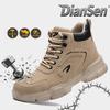 High-Top Labor Insurance Shoes Men Lightweight Anti-Smash and Anti-Puncture Safety Shoes Construction Site Wear-Resistant Shoes