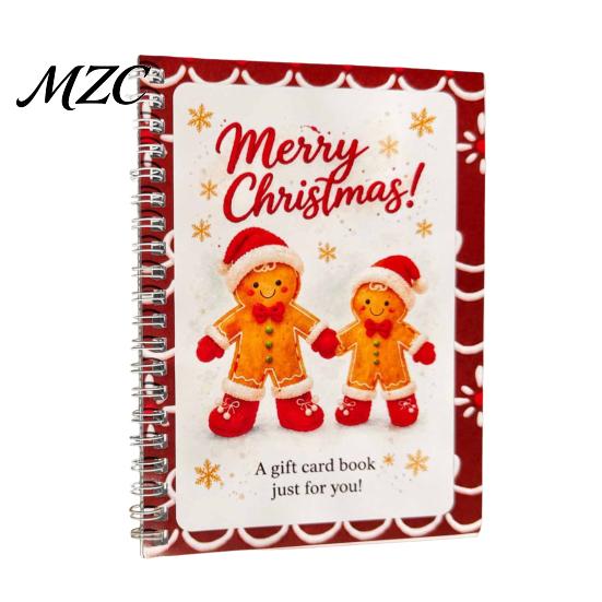 Handmade Gift Presenting Album Christmas Card Book, 7" x 5" Spiral Bound Merry Personalized Present Scrapbook Booklet, Greeting Album, for Xmas Party