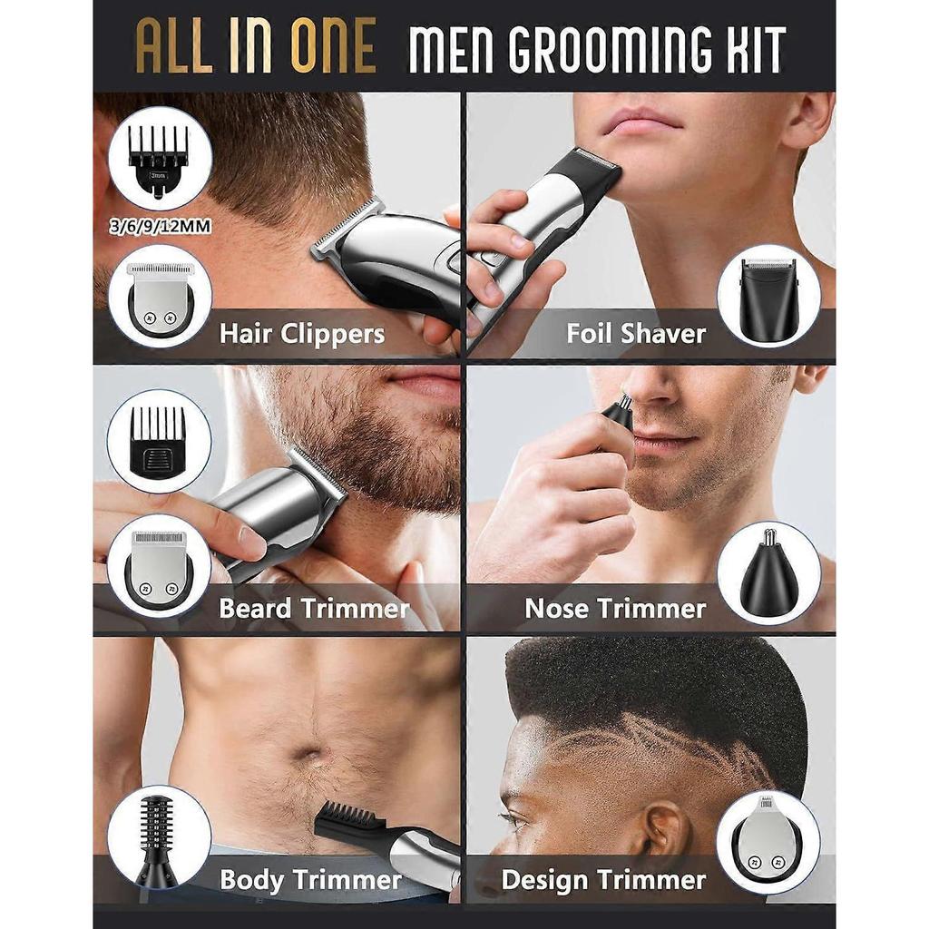 Beard Trimmer for Men, Waterproof Electric Razor for Nose, Body, Face & Mustache, Cordless Hair Clippers Shavers Grooming Kit, Gifts for Men Husband
