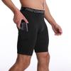 Running Fitness Compression Shorts with Pockets, Sweat-Wicking, Quick-Drying, and Stretchy