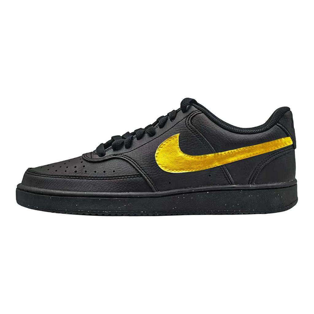 Nike Court Vision Lightweight And Breathable Low top Skateboard Shoes Unisex Black Gold DH2987-002(Team577-vision)