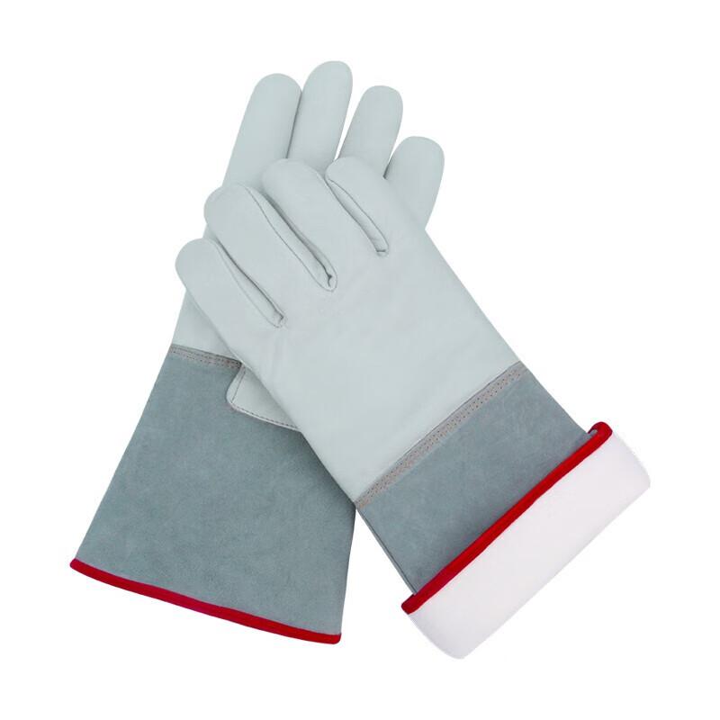 Anti-Freeze Gloves, 26cm, Cold-Resistant, Cold-Proof, Liquid Nitrogen And Dry Ice Cold Storage, Cowhide Protection, 1 Pair