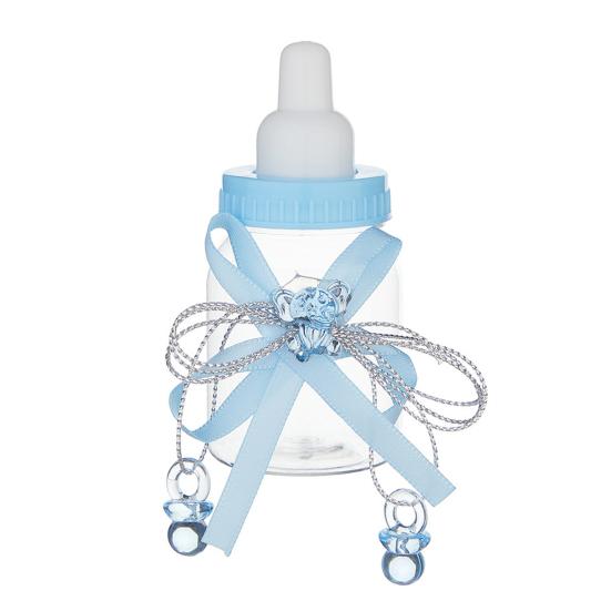 1/6/12 шт. Мини-конфетница в виде бутылочки молока с мишкой из страз и бантом из ленты, для сладостей и угощений, банка для хранения, сувениры для вечеринки в честь рождения ребенка