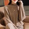 Thickened Half-high Neck Twirl Sweater for Women In Autumn and Winter New Skin-friendly and Warm Versatile Cashmere Knitted Base Sweater