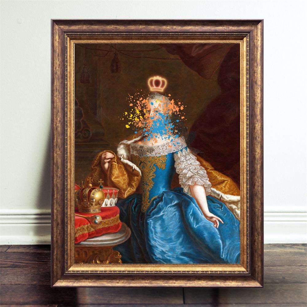 Altered Renaissance Art Vintage Prints Portrait Art Poster Quirky Wall Art Modern Decor Art Antique Famous Wall Art Decor