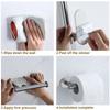 Stainless Steel Paper Towel Holder Adhesive Toilet Roll Paper Holder No Hole Punch Kitchen Bathroom Toilet Lengthen Storage Rack Bathroom Organization